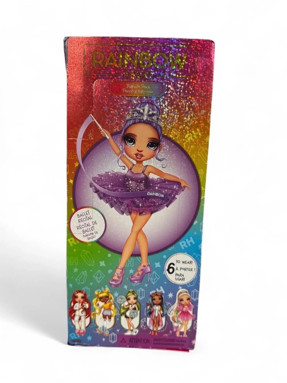 Rainbow Purple Glitter Tutu Dress & Accessories Set